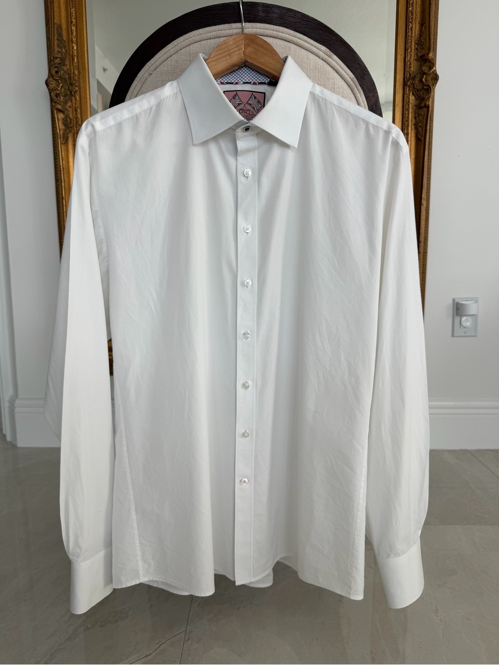 Thomas Pink White Long-Sleeve Dress Shirt 17.5